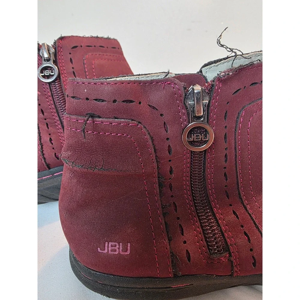JBU by Jambu Juno Burgundy Vegan Leather Laser Cut Ankle Boots JB19JNO03 Mens 7M